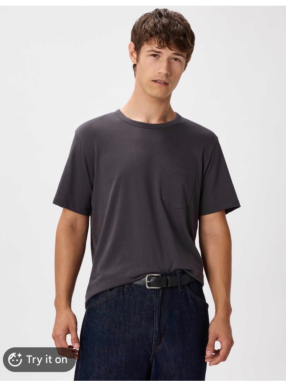 Quince Pima Cotton Men’s Luxe Pocket Tee Dark Charcoal Size M